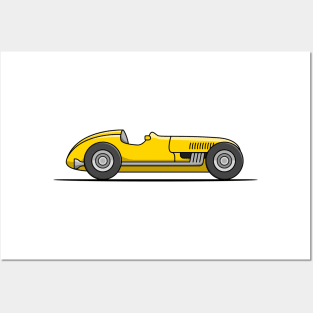 Classic Racing Car - Yellow Posters and Art